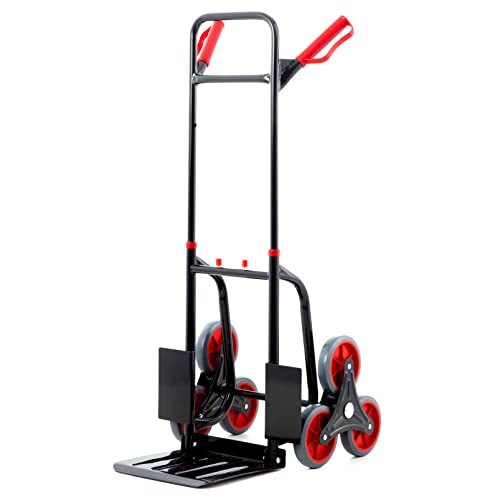 Pallit Sackkarre Treppensteiger DIABLO-FS klappbar | 120 kg | ergonomische Griffe | Stahlrahmen | Transportkarre Staplerkarre